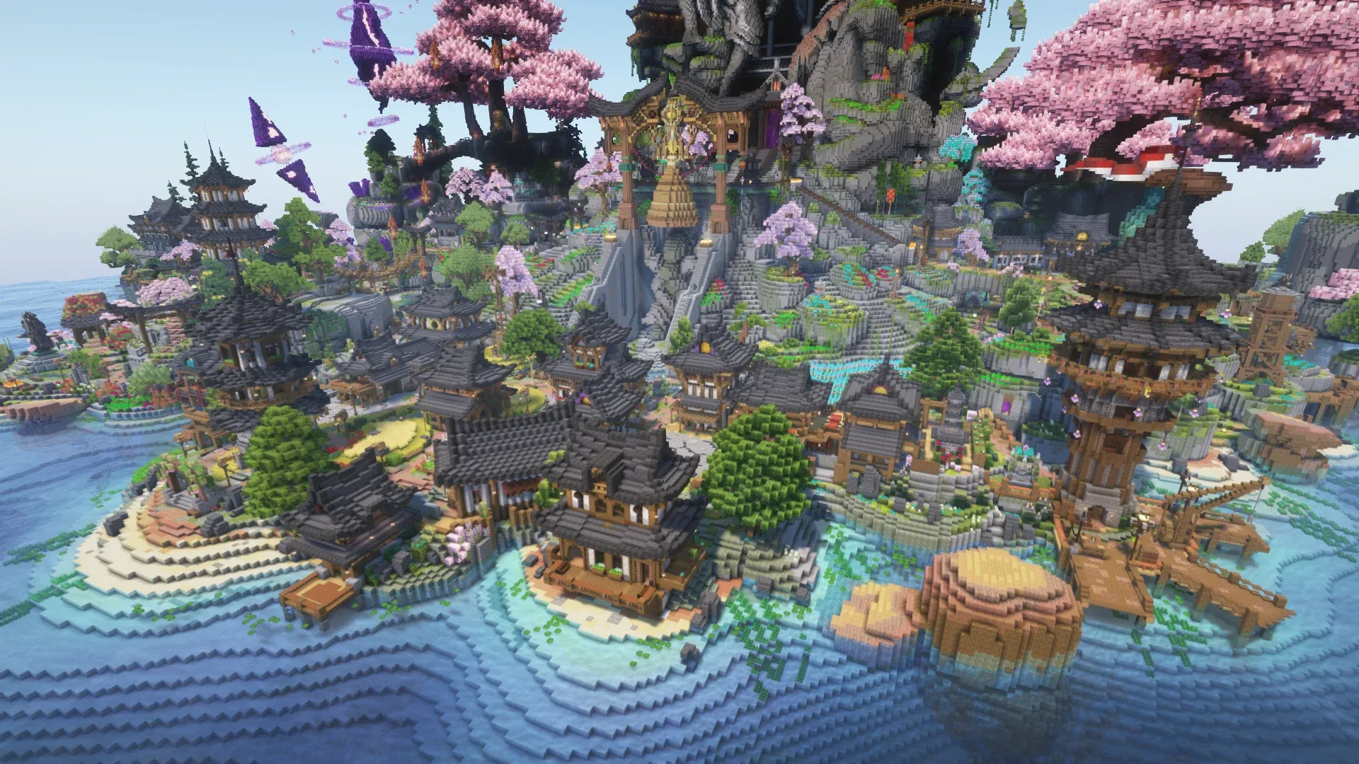 Vista panorámica del spawn de ZakiWorld