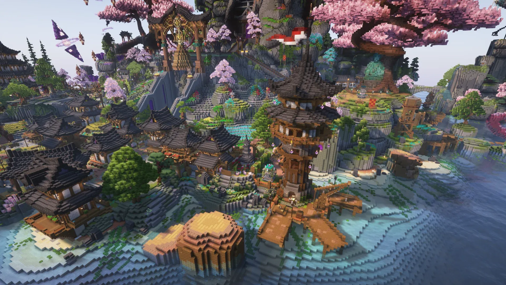 El puerto del spawn al atardecer